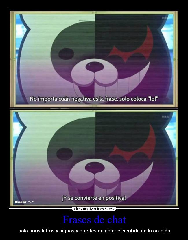 Frases de chat - solo unas letras y signos y puedes cambiar el sentido de la oración