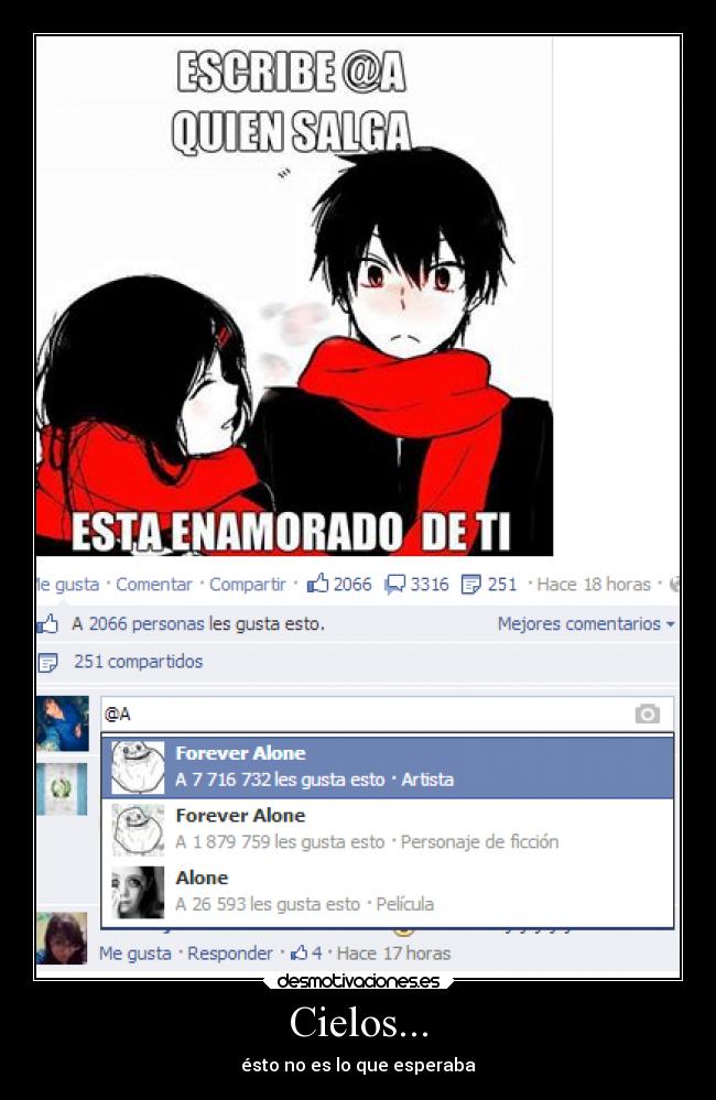 carteles humor forever alone nadie enamora norazuko lol desmotivaciones