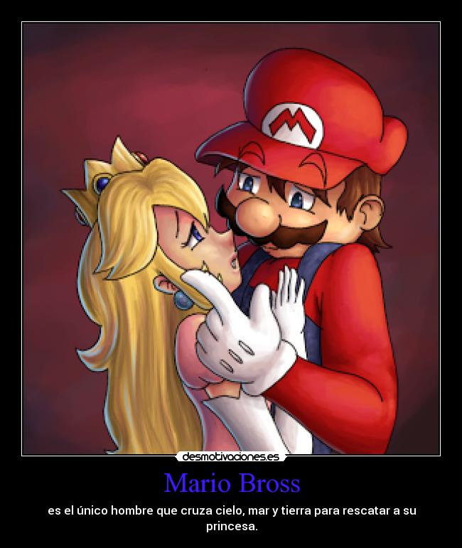 Mario Bross - es el único hombre que cruza cielo, mar y tierra para rescatar a su
princesa.
