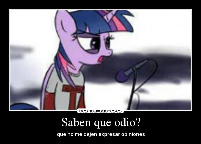 Saben que odio? - que no me dejen expresar opiniones
