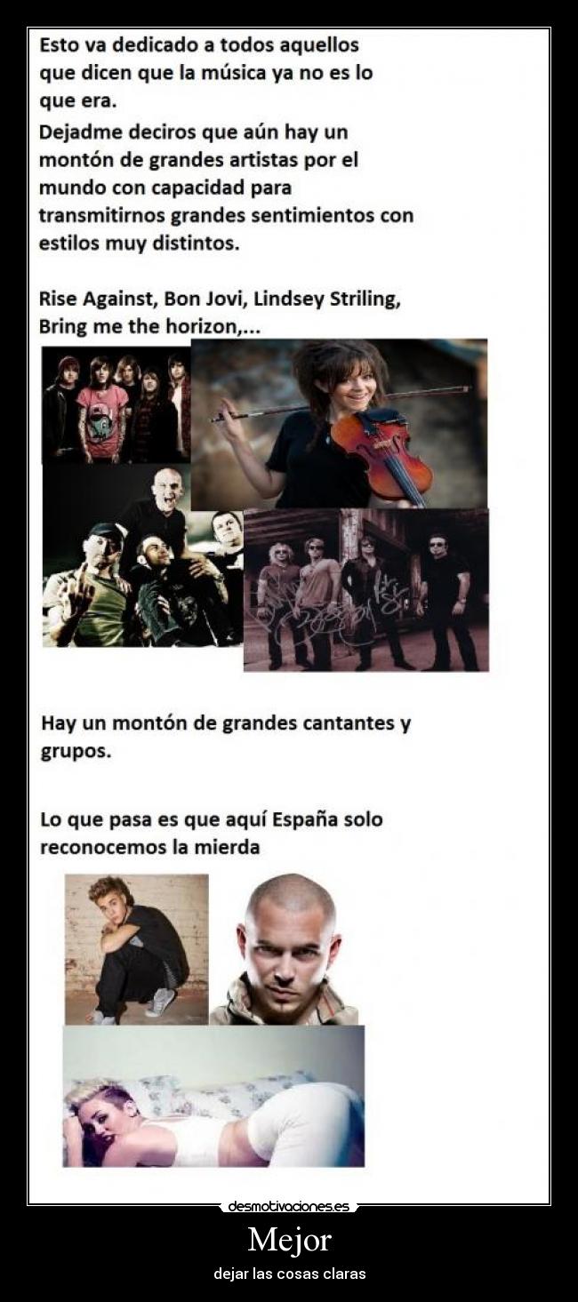 Mejor - dejar las cosas claras