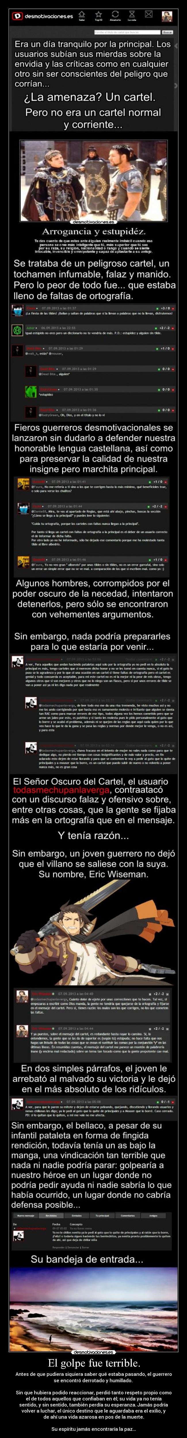 El golpe fue terrible. -