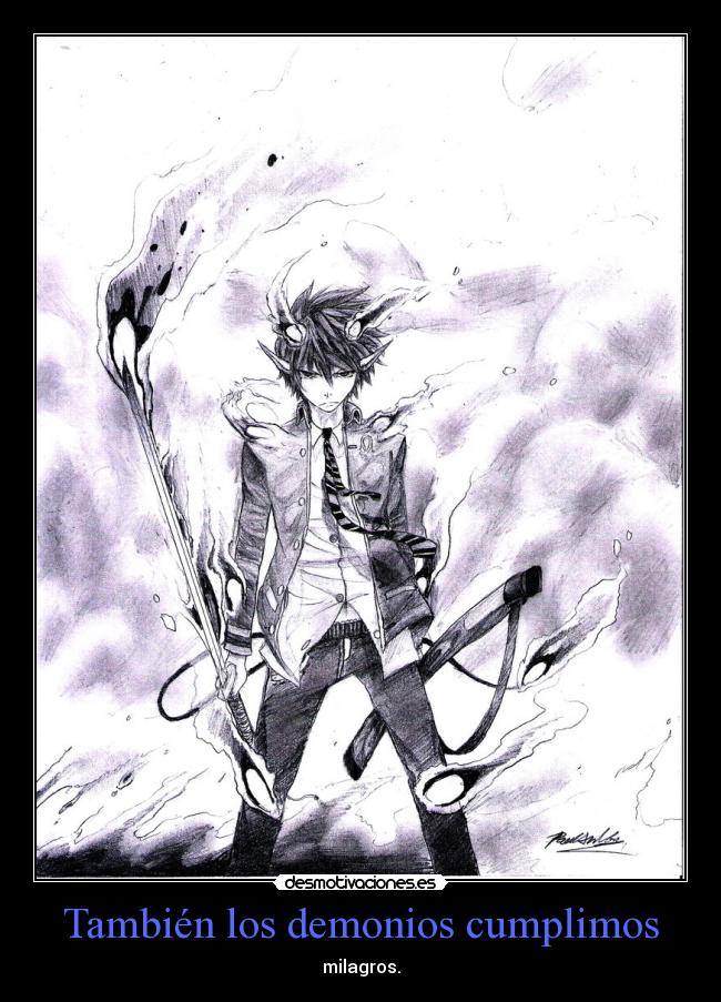 carteles anime otaku manga exorcist rin okumura devilbrigade mukuroattacks inifernodeangeles desmotivaciones