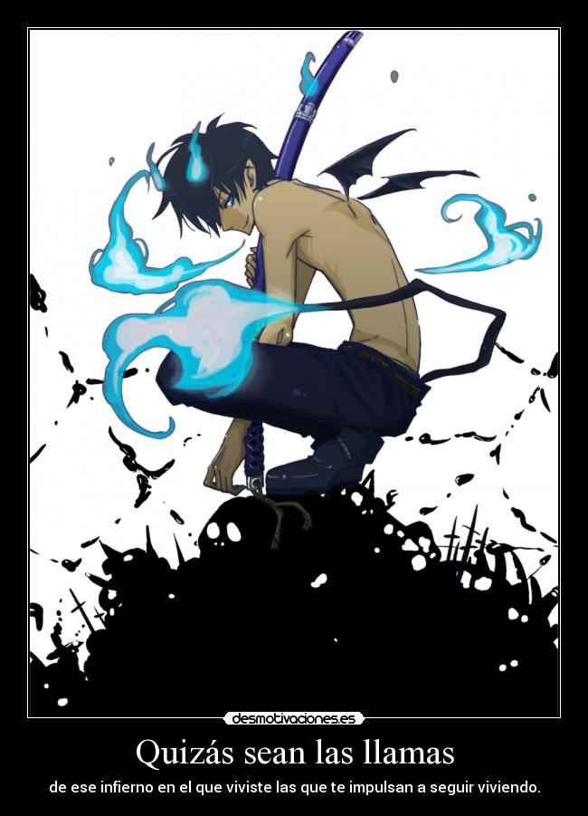 carteles anime manga exorcist rin okumura desmotivaciones