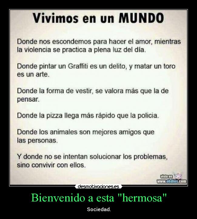 Bienvenido a esta hermosa - Sociedad.