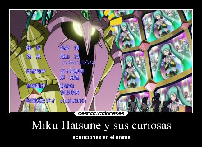 Miku Hatsune y sus curiosas - apariciones en el anime