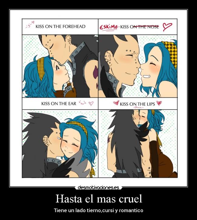 carteles besos gajeel levi fairy tail desmotivaciones