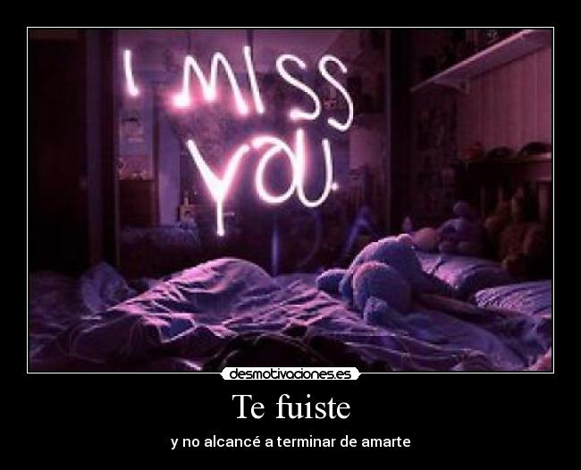 Te fuiste - y no alcancé a terminar de amarte