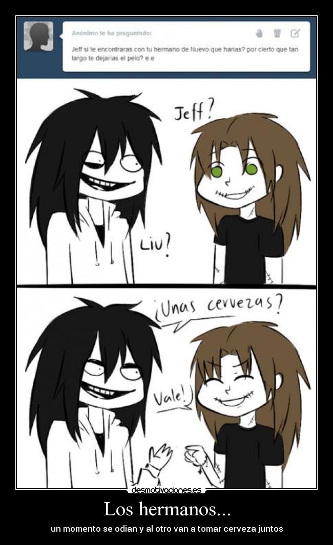 carteles liu jeff woods jeffthekiller homicidal liu ask lemmy tumblr shinigamixlll desmotivaciones