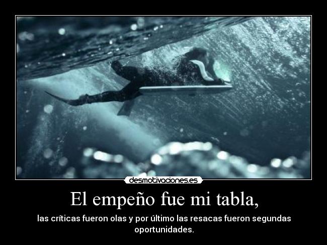 El empeño fue mi tabla, - 