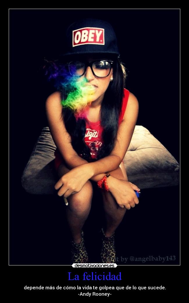 La felicidad - depende más de cómo la vida te golpea que de lo que sucede.
-Andy Rooney-