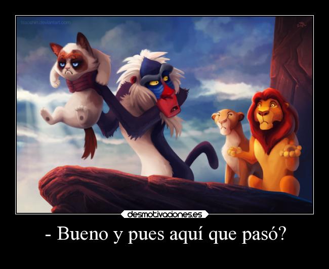 carteles mufasa grumpy cat humor gatosanimales desmotivaciones