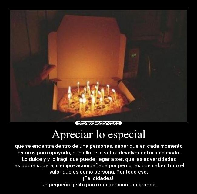Apreciar lo especial -