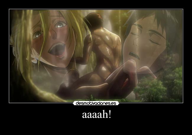 carteles harukaze anime shingeki kyojin sexis sexos eren annie titanes desmotivaciones