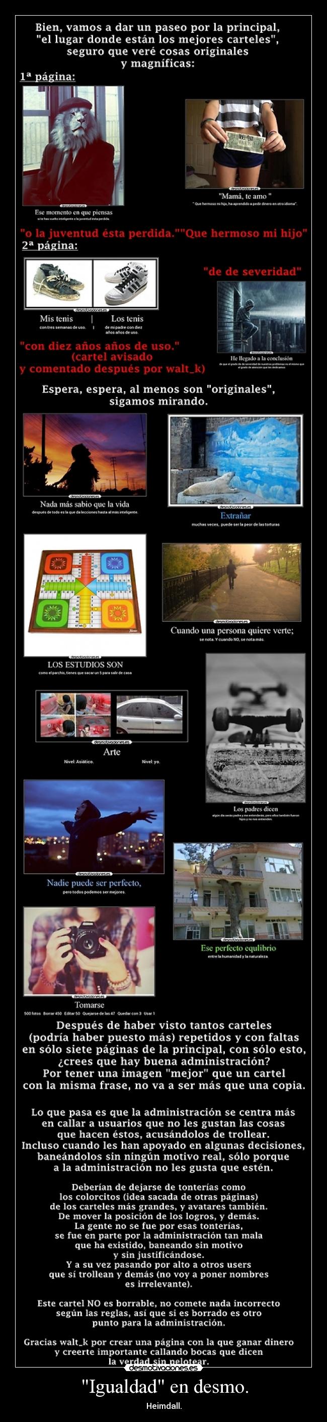 Igualdad en desmo. - Heimdall.