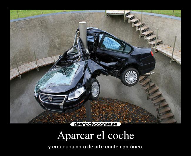 Aparcar el coche - y crear una obra de arte contemporáneo.