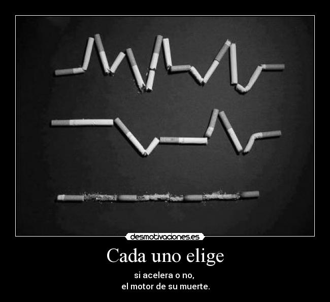 Cada uno elige - si acelera o no,
el motor de su muerte.