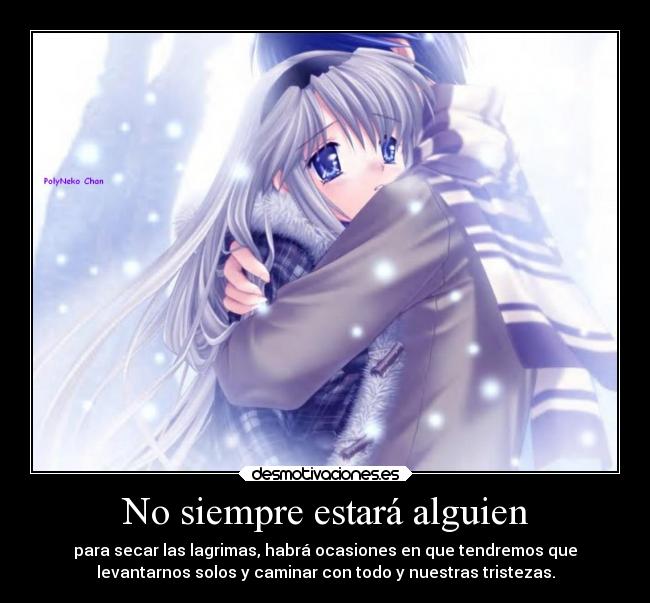 carteles anime amor abrazos tristeza desmotivaciones