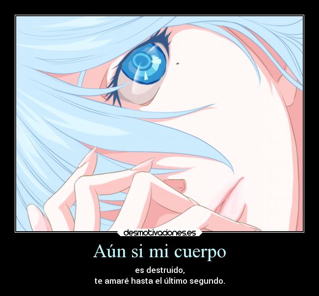 Aún si mi cuerpo - es destruido,
te amaré hasta el último segundo.