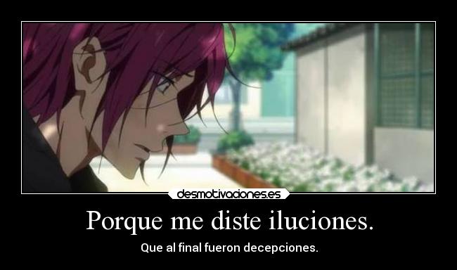 Porque me diste iluciones. -