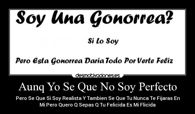 Aunq Yo Se Que No Soy Perfecto -