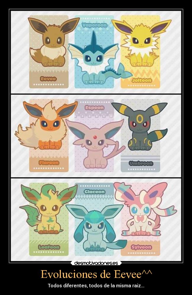 carteles eevee unico desmotivaciones
