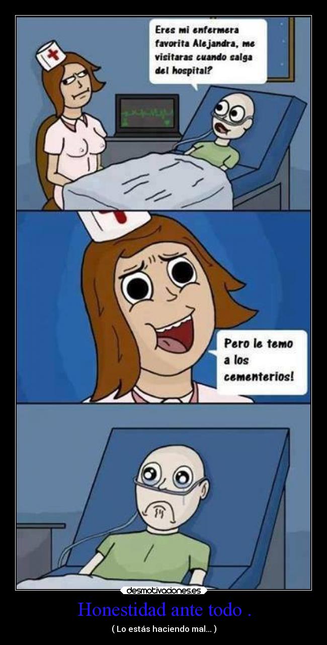 Honestidad ante todo . - ( Lo estás haciendo mal... )