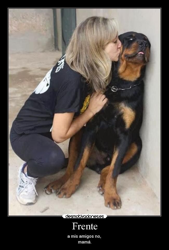 Frente - a mis amigos no, 
mamá.