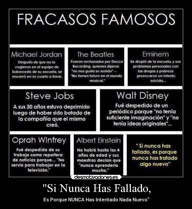 Si Nunca Has Fallado, - Es Porque NUNCA Has Intentado Nada Nuevo