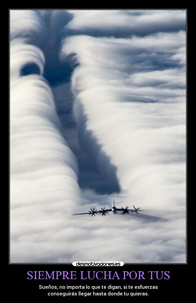SIEMPRE LUCHA POR TUS - Sueños, no importa lo que te digan, si te esfuerzas
conseguirás llegar hasta donde tu quieras.