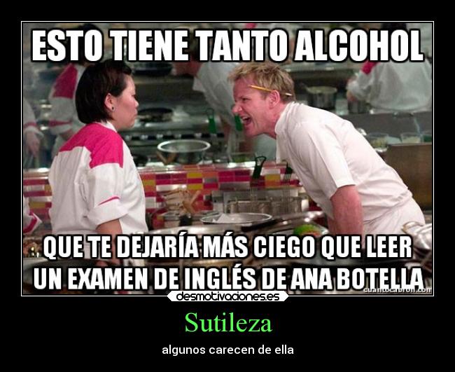 carteles enfados alcohol examen ingles ana botella sutileza cocinero desmotivaciones