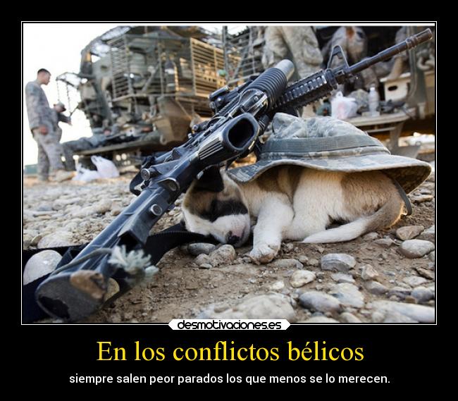 En los conflictos bélicos - siempre salen peor parados los que menos se lo merecen.