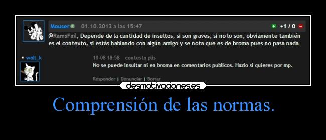 Comprensión de las normas. -