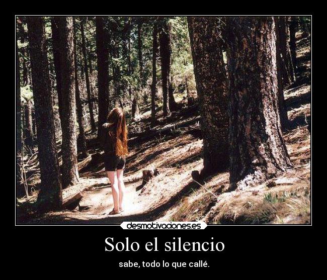 Solo el silencio - sabe, todo lo que callé.
