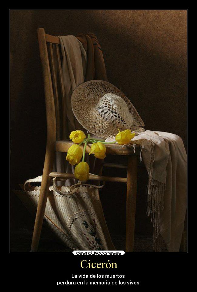 Cicerón - La vida de los muertos 
perdura en la memoria de los vivos.