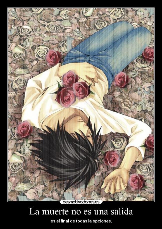 carteles muerte anime death note lawliet desmotivaciones