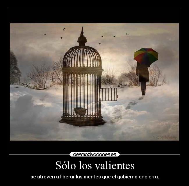Sólo los valientes - se atreven a liberar las mentes que el gobierno encierra.