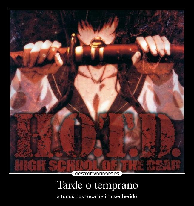 carteles anime saeko busujima highschool the dead desmotivaciones