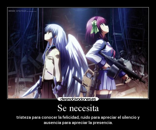 carteles anime angel beast yuri nakamura kanade tachibana desmotivaciones