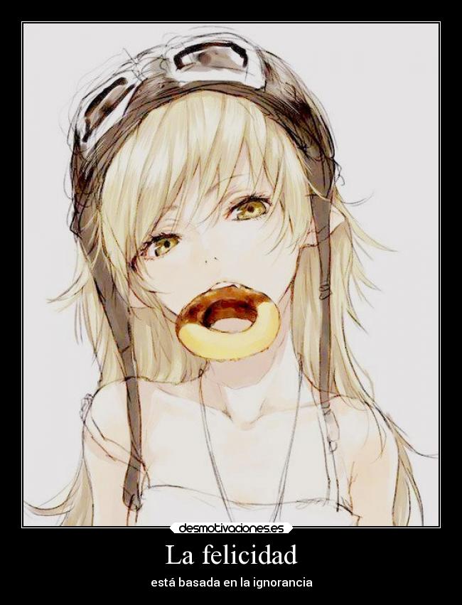 carteles felicidad anime oshino shinobu monogatari desmotivaciones