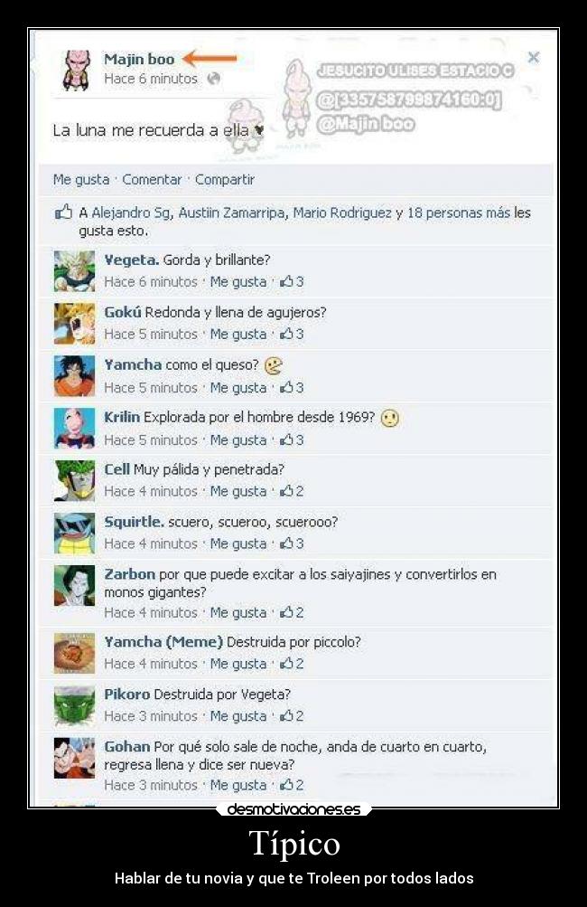 carteles anime dragon ball majin boo goku picolo yamncha cell squirtle zabon gohan troll humor comedia tetas desmotivaciones