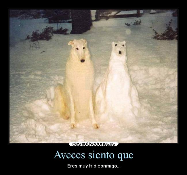 Aveces siento que - Eres muy frió conmigo...