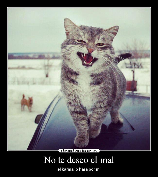 No te deseo el mal - el karma lo hará por mi.