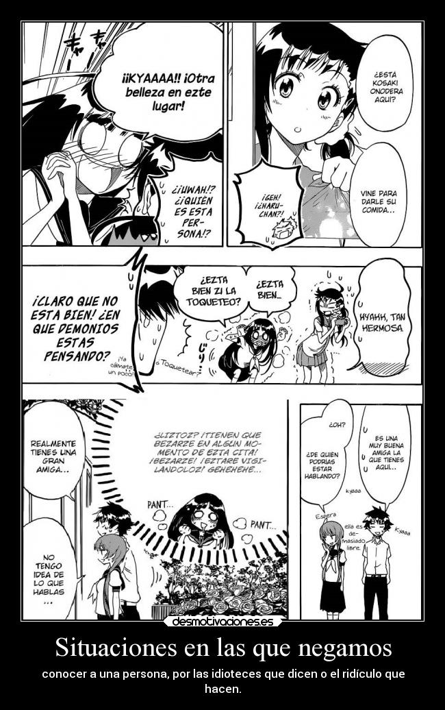 carteles anime amistad situacion negar conocer persona idiotez decir tonteria hacer ridiculo amigos vida desmotivaciones