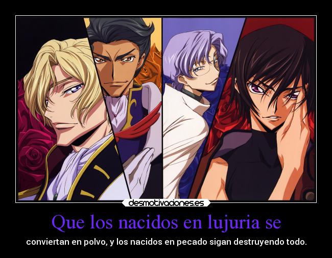 carteles anime devilbrigade mukuroattacks infiernodeangeles code geass lelouch zero vida desmotivaciones
