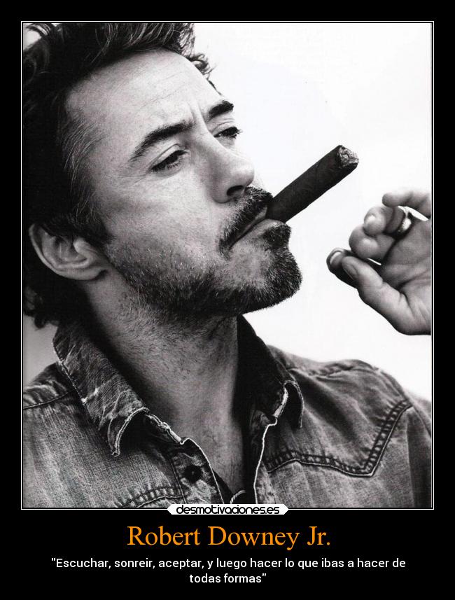 Robert Downey Jr. - Escuchar, sonreir, aceptar, y luego hacer lo que ibas a hacer de
todas formas