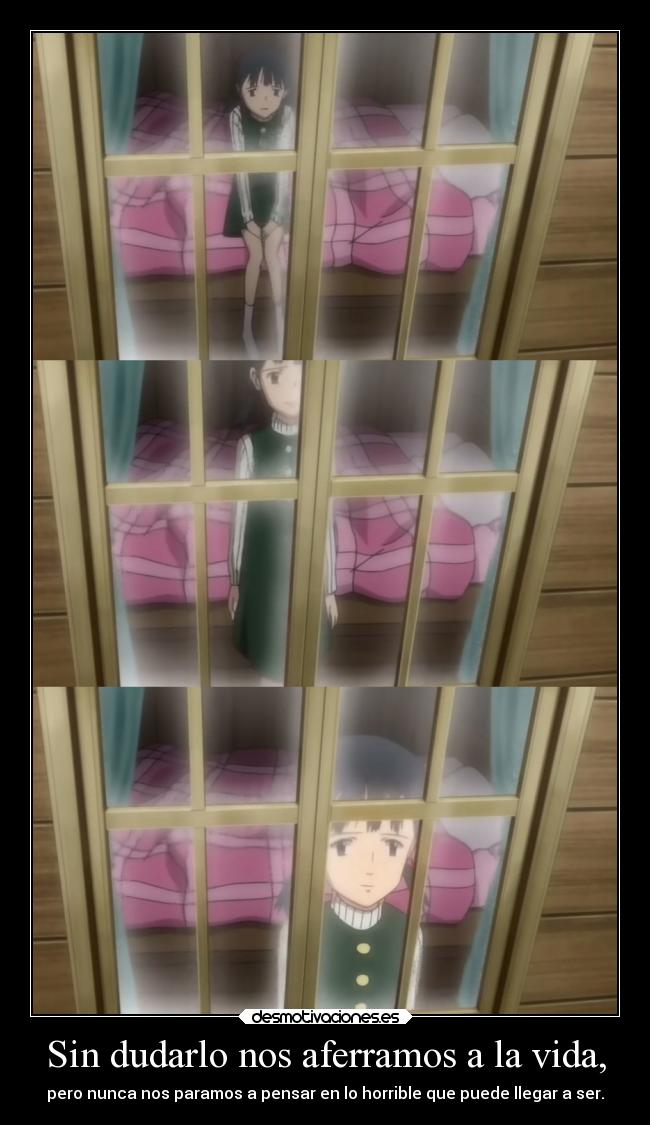 carteles vida raptorhunters harukaze anime manga otaku bokurano kana ushiro cida muerte final horrible desmotivaciones