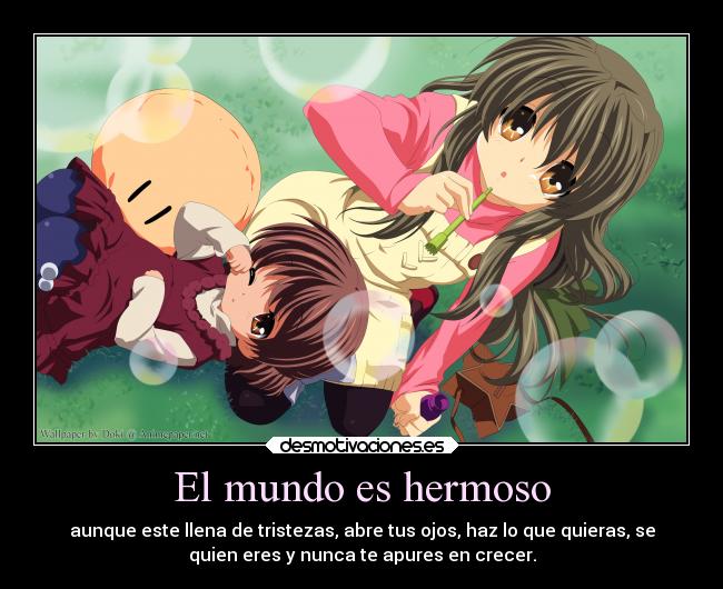carteles mundo anime abrazos alegria felicidad desmotivaciones