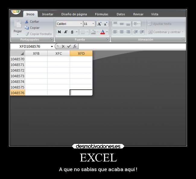 EXCEL - A que no sabías que acaba aquí !
