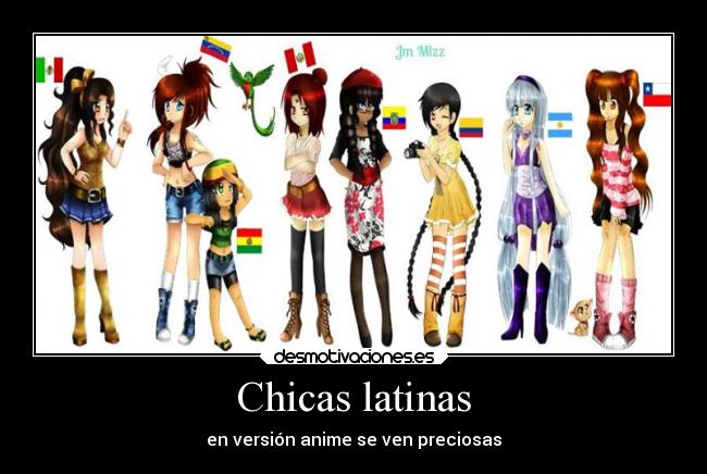 Chicas latinas - en versión anime se ven preciosas